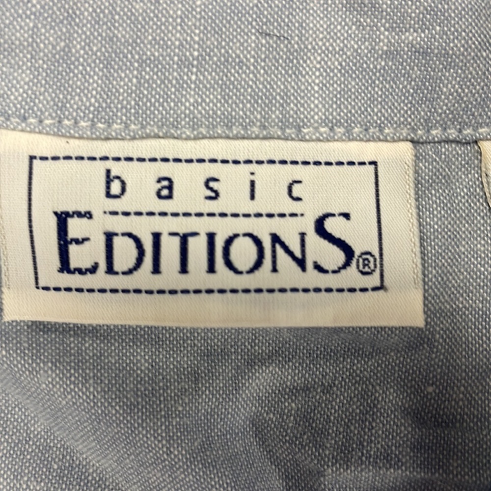 Vintage Basic Edition Top Button Up Front V Neck … - image 2